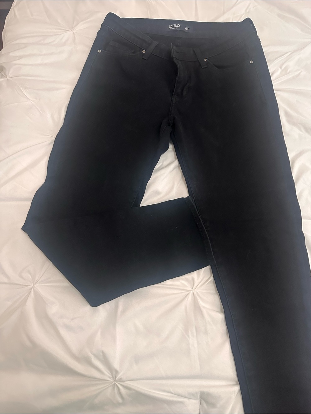 Just Black Men's Slim Straight Black Jeans